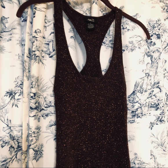 Beautiful brown tank top w/sparkles..gorgeous tank - Picture 4 of 4